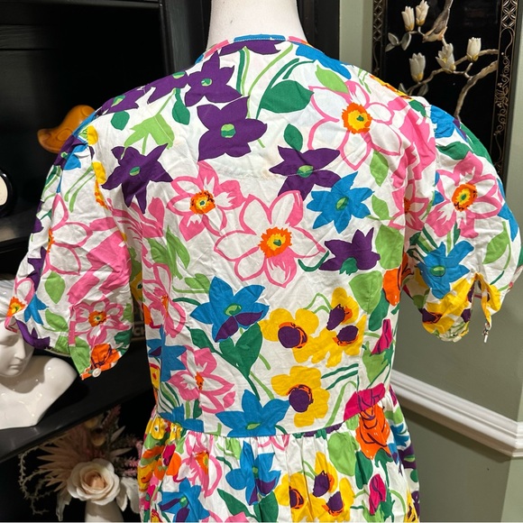 J.Crew Bold Floral Cotton Mini Dress (Size 8) - Picture 11 of 13